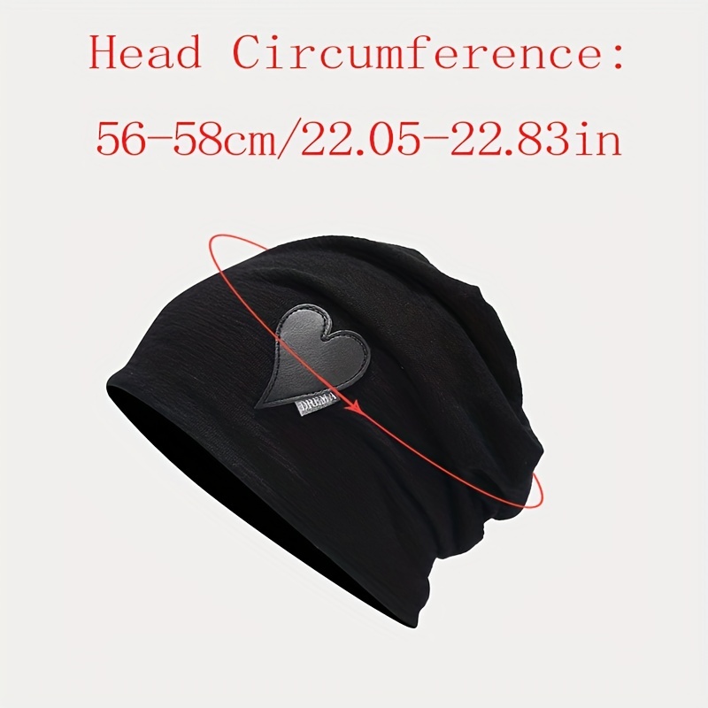 1pc heart beanie pullover caps for autumn winter mens hats details 0