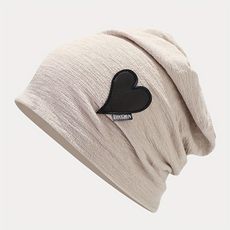 1pc heart beanie pullover caps for autumn winter mens hats details 1