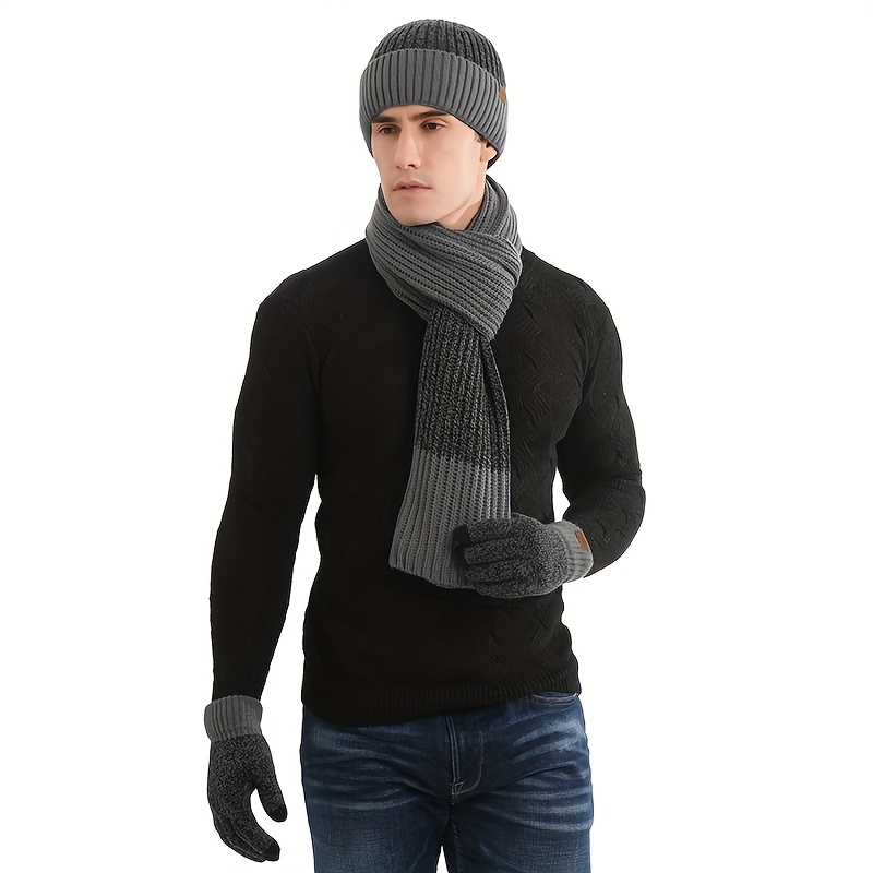 2pcs 1pair hat scarf gloves for men details 8