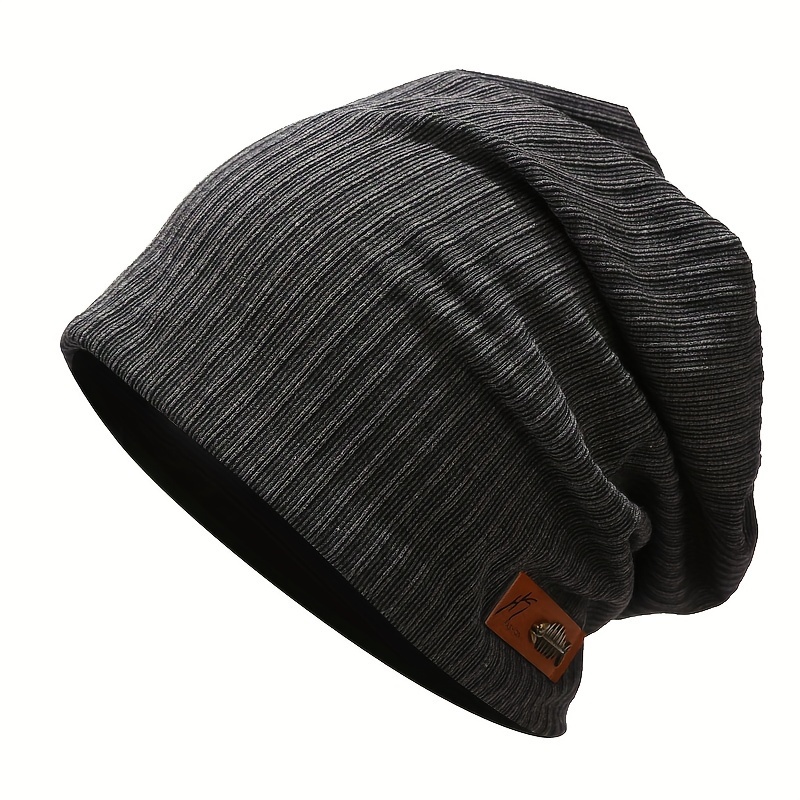 unisex fashion soft breathable beanie vintage style ribbed knit cap one size 9 8x10 6 inches for men and women details 2