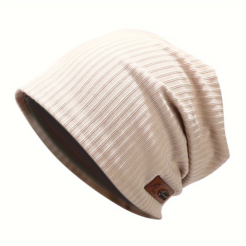 unisex fashion soft breathable beanie vintage style ribbed knit cap one size 9 8x10 6 inches for men and women details 4