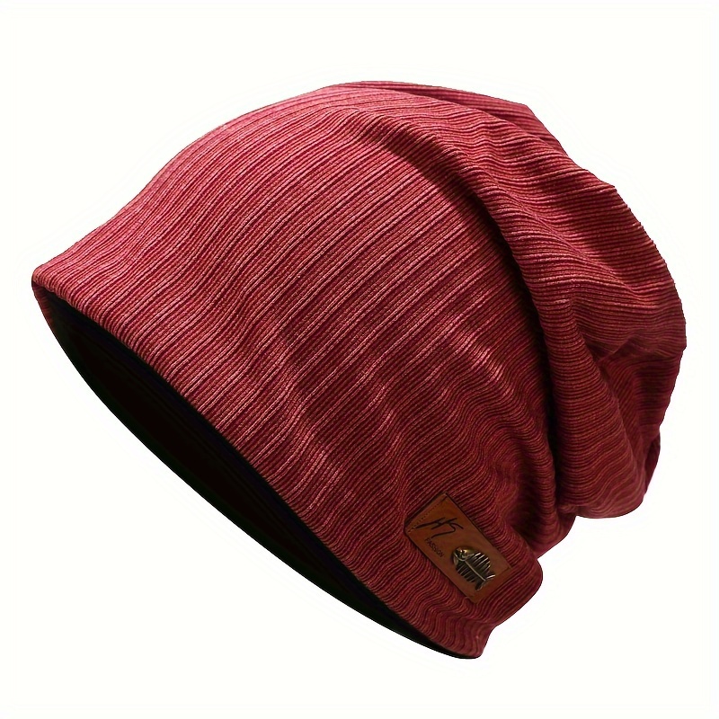 unisex fashion soft breathable beanie vintage style ribbed knit cap one size 9 8x10 6 inches for men and women details 5