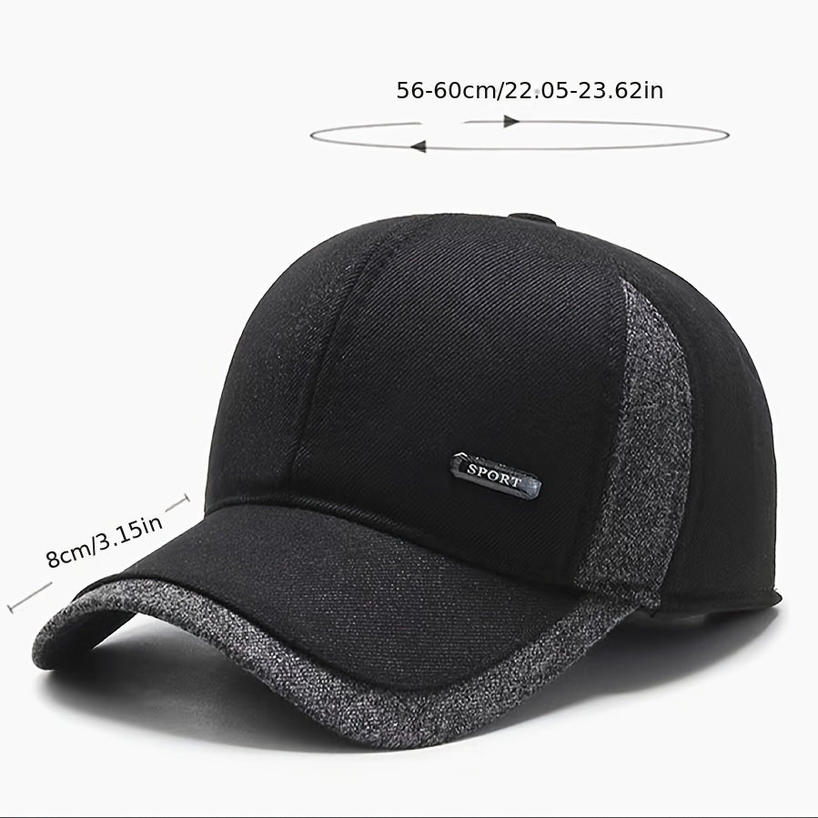 1pc mens blend thickened warm duckbill cap with ear protection for winter season details 5