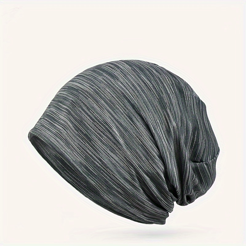 ice silky classic breathable beanie hat soft thin style summer bonnet hat for sports hippie punk retro striped skull cap ideal choice for gifts details 9