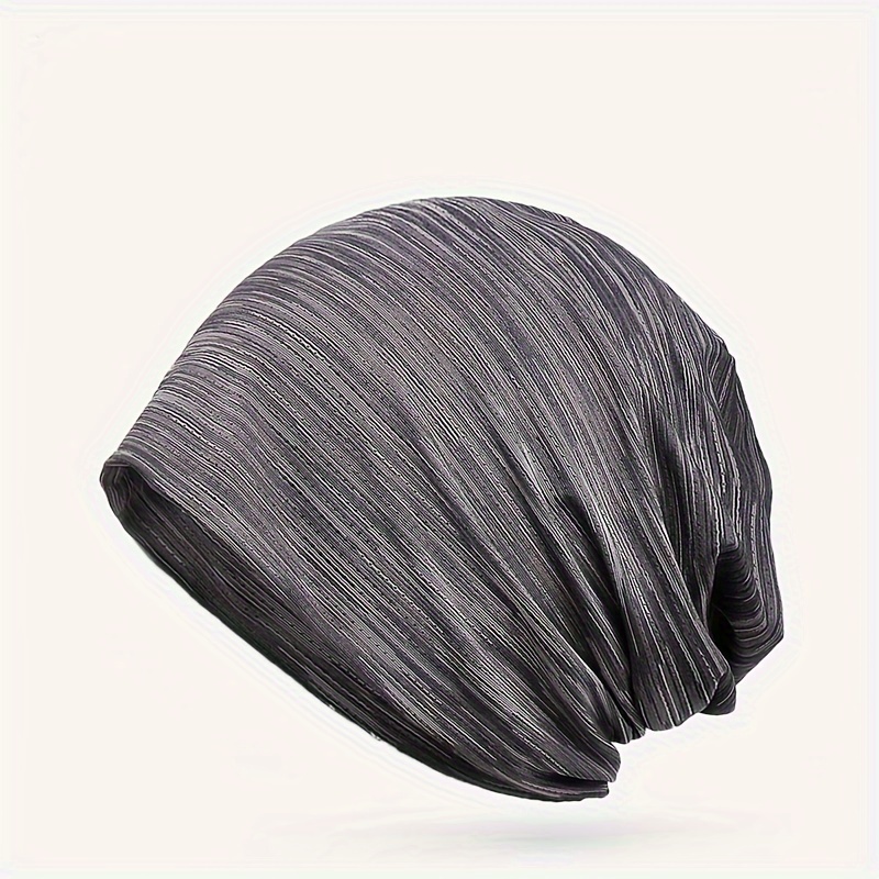 ice silky classic breathable beanie hat soft thin style summer bonnet hat for sports hippie punk retro striped skull cap ideal choice for gifts details 10